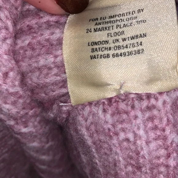 Anthropologie Angel of the North Gabriele Tie Back Ribbed Seater - Purple Size M - Picture 5 of 9